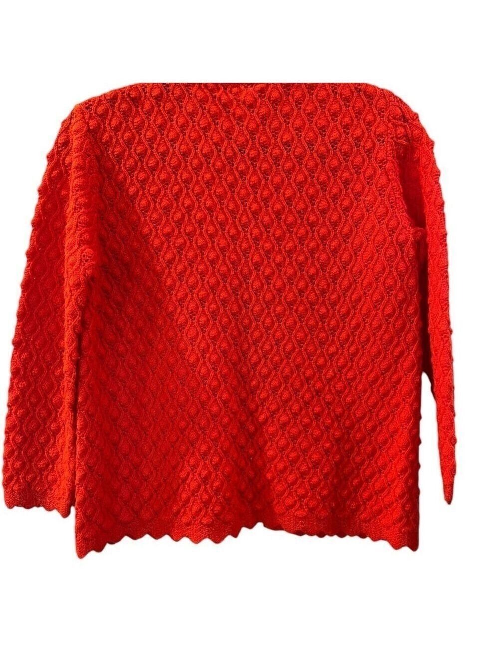 Vintage 60s Cuddle Knit Wintuk Women’s Red Orlon Acrylic Knit Cardigan Medium - Picture 6 of 6